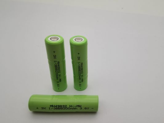 UL 3.6V 200mAh NIMH επαναφορτιζόμενες μπαταρίες 1/3BBB προσαρμοσμένο πακέτο μπαταριών NIMH έτοιμο για χρήση