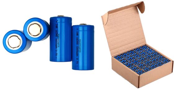 16340 3.7V 800mah 950mAh 1000mAh μπαταρίες ιόντων λιθίου CR123A Φακός Fans Κυλινδρική μπαταρία ιόντων λιθίου