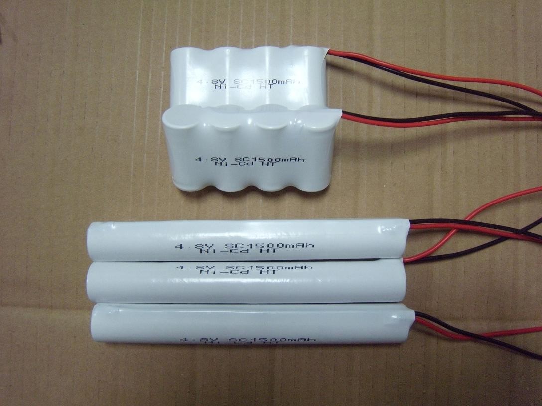 Sc πακέτων μπαταριών Nicd φωτισμού έκτακτης ανάγκης 1500mAh 4.8V υψηλής θερμοκρασίας