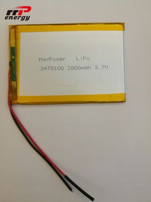 2800mAh πολυμερής μπαταρία 3470100 λίθιου ικανότητας εφαρμογή σημειωματάριων lap-top 3.7V