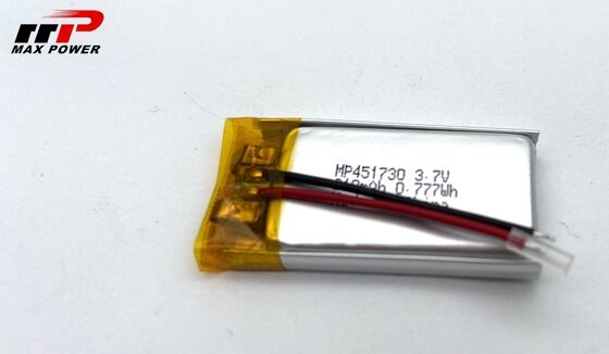 451730HP 210mAh 3.7V LiPolymer μπαταρία για ηχογράφηση φωνής