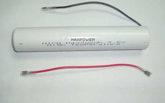επαναφορτιζόμενες μπαταρίες 3.6Volt υψηλής θερμοκρασίας iec61951-1/2 4000mAh NICAD
