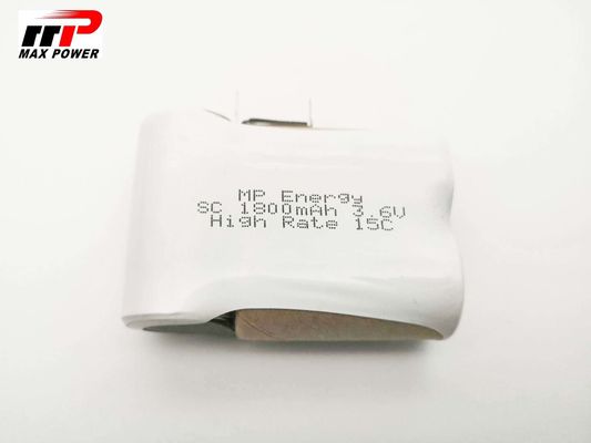 Υψηλό IEC MSDS CB ποσοστού 15C απαλλαγής κυττάρων 3.6V SC1800mAh μπαταριών Nicd εργαλείων δύναμης